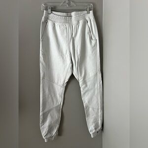 NWT OneTeaspoon White Leather Elastic Drop Waist Joggers Sz L/AUS 12